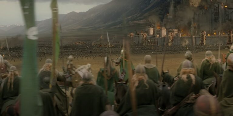 Carga de los rohirrim en los campos de pelennor