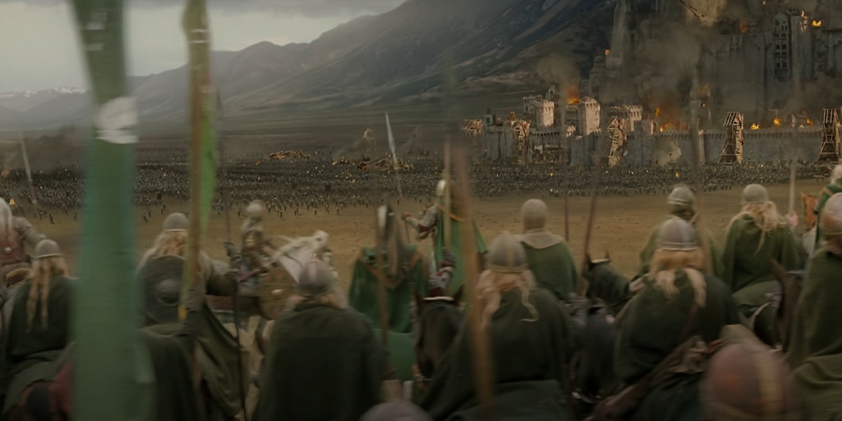 Carga de los rohirrim en los campos de pelennor