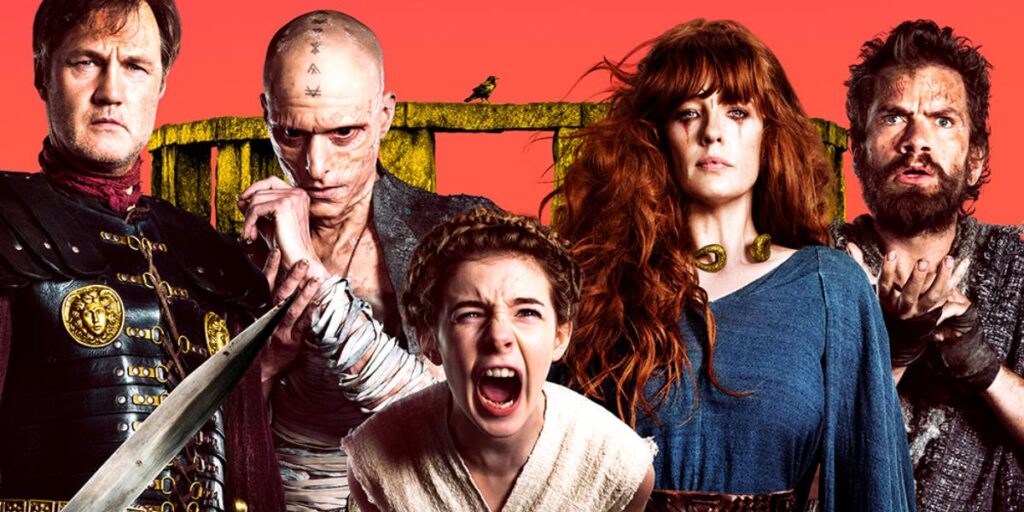 Series sobre Roma antigua, como 'Britannia' cuyos personajes están en esta imagen