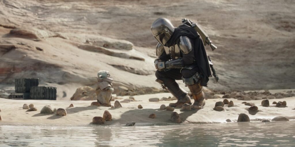 Grogu y Mando en 'The Mandalorian' 3x04