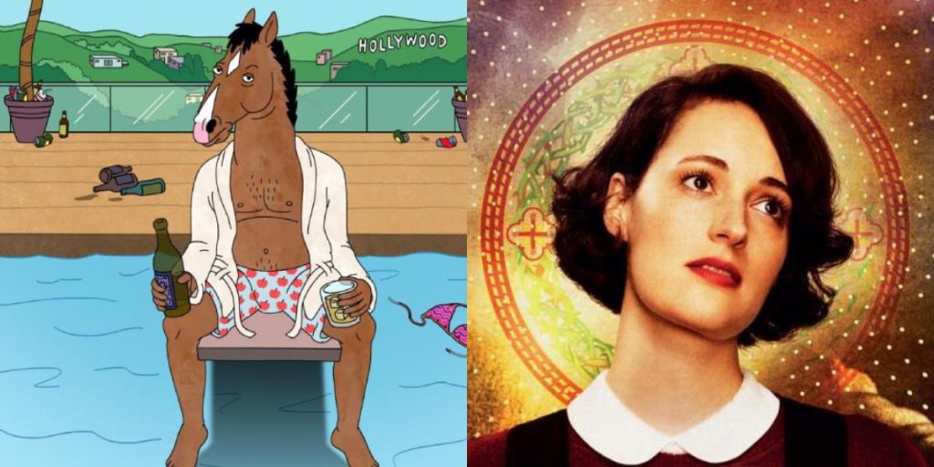 Collage con posters de Fleabag y Bojack Horseman