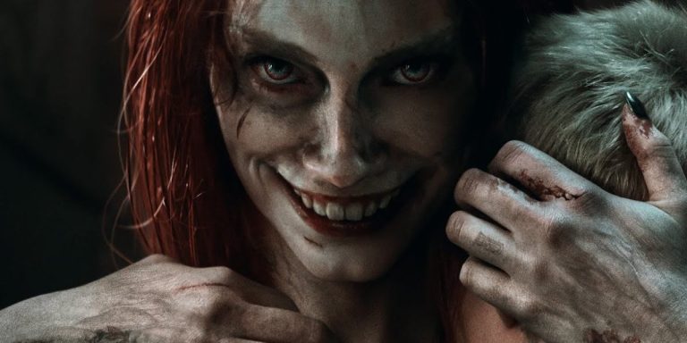 Parte del poster de 'Evil dead rise' la película que llevó 'Evil dead' a Los Ángeles