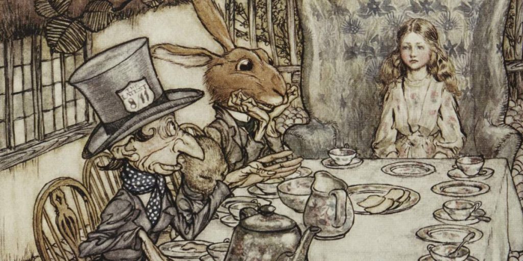Ilustración de Arthur Rackham en su versión de 1907 de 'Alicia en el país de las maravillas'