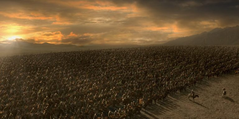 Frame de la batalla de los campos de Pelennor en 'El retorno del rey'