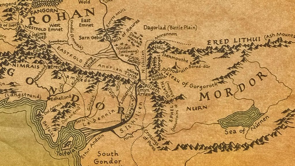 Detalle del este mapa de la Tierra Media