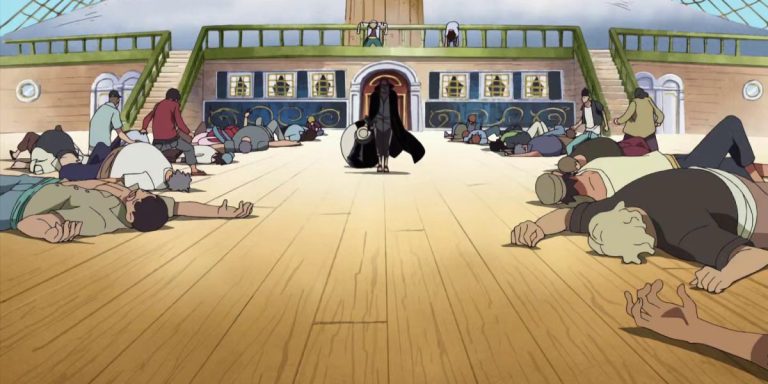 Shanks usando el haki del conquistador.