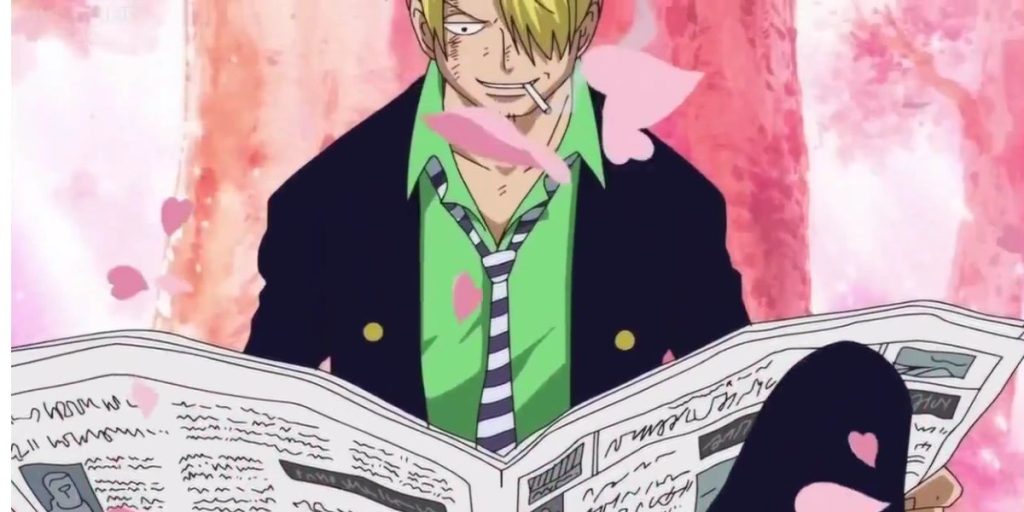 Sanji leyendo.